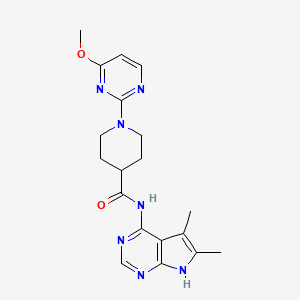 molecular formula C19H23N7O2 B6925099 N-(5,6-dimethyl-7H-pyrrolo[2,3-d]pyrimidin-4-yl)-1-(4-methoxypyrimidin-2-yl)piperidine-4-carboxamide 