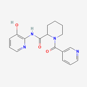 molecular formula C17H18N4O3 B6925172 N-(3-hydroxypyridin-2-yl)-1-(pyridine-3-carbonyl)piperidine-2-carboxamide 