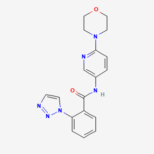 molecular formula C18H18N6O2 B6925284 N-(6-morpholin-4-ylpyridin-3-yl)-2-(triazol-1-yl)benzamide 