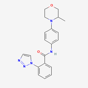 molecular formula C20H21N5O2 B6925320 N-[4-(3-methylmorpholin-4-yl)phenyl]-2-(triazol-1-yl)benzamide 