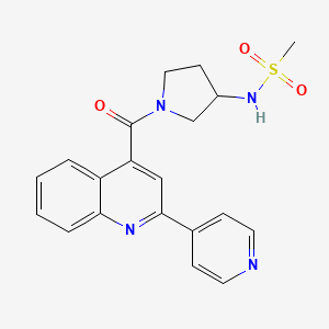 molecular formula C20H20N4O3S B6925332 N-[1-(2-pyridin-4-ylquinoline-4-carbonyl)pyrrolidin-3-yl]methanesulfonamide 