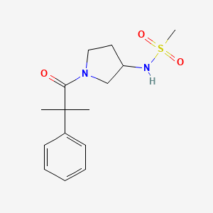 molecular formula C15H22N2O3S B6925335 N-[1-(2-methyl-2-phenylpropanoyl)pyrrolidin-3-yl]methanesulfonamide 
