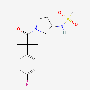 molecular formula C15H21FN2O3S B6925348 N-[1-[2-(4-fluorophenyl)-2-methylpropanoyl]pyrrolidin-3-yl]methanesulfonamide 