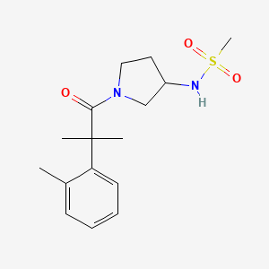 molecular formula C16H24N2O3S B6925352 N-[1-[2-methyl-2-(2-methylphenyl)propanoyl]pyrrolidin-3-yl]methanesulfonamide 