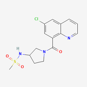 molecular formula C15H16ClN3O3S B6925355 N-[1-(6-chloroquinoline-8-carbonyl)pyrrolidin-3-yl]methanesulfonamide 