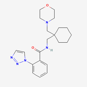 molecular formula C21H29N5O2 B6925367 N-[[1-(morpholin-4-ylmethyl)cyclohexyl]methyl]-2-(triazol-1-yl)benzamide 