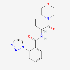 molecular formula C17H21N5O3 B6925372 N-(1-morpholin-4-yl-1-oxobutan-2-yl)-2-(triazol-1-yl)benzamide 