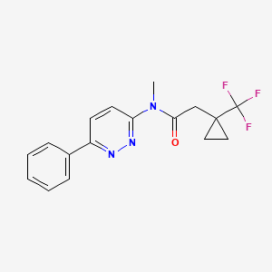 molecular formula C17H16F3N3O B6925384 N-methyl-N-(6-phenylpyridazin-3-yl)-2-[1-(trifluoromethyl)cyclopropyl]acetamide 