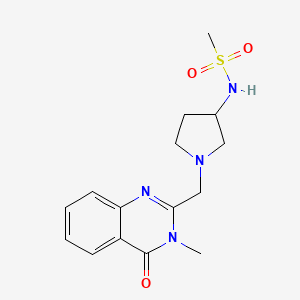 molecular formula C15H20N4O3S B6925387 N-[1-[(3-methyl-4-oxoquinazolin-2-yl)methyl]pyrrolidin-3-yl]methanesulfonamide 