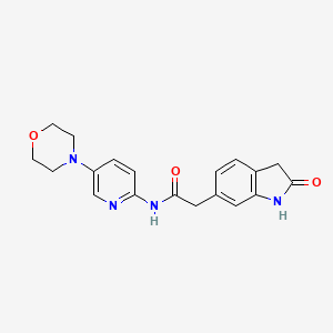molecular formula C19H20N4O3 B6925411 N-(5-morpholin-4-ylpyridin-2-yl)-2-(2-oxo-1,3-dihydroindol-6-yl)acetamide 