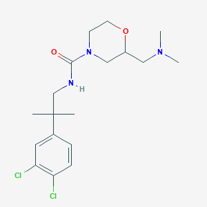 molecular formula C18H27Cl2N3O2 B6925434 N-[2-(3,4-dichlorophenyl)-2-methylpropyl]-2-[(dimethylamino)methyl]morpholine-4-carboxamide 