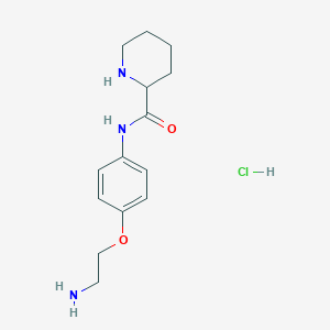 molecular formula C14H22ClN3O2 B6925435 N-[4-(2-aminoethoxy)phenyl]piperidine-2-carboxamide;hydrochloride 
