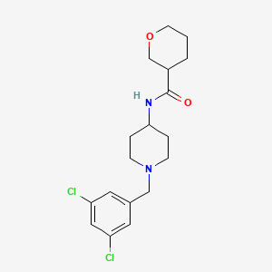 molecular formula C18H24Cl2N2O2 B6925443 N-[1-[(3,5-dichlorophenyl)methyl]piperidin-4-yl]oxane-3-carboxamide 
