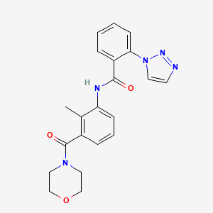 molecular formula C21H21N5O3 B6925454 N-[2-methyl-3-(morpholine-4-carbonyl)phenyl]-2-(triazol-1-yl)benzamide 