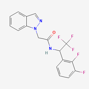molecular formula C17H12F5N3O B6925473 N-[1-(2,3-difluorophenyl)-2,2,2-trifluoroethyl]-2-indazol-1-ylacetamide 