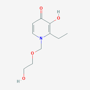 molecular formula C10H15NO4 B069255 2-Ethyl-3-hydroxy-1-(2-hydroxyethoxymethyl)pyridin-4-one CAS No. 178627-04-8