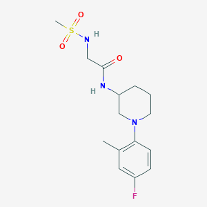 molecular formula C15H22FN3O3S B6925546 N-[1-(4-fluoro-2-methylphenyl)piperidin-3-yl]-2-(methanesulfonamido)acetamide 
