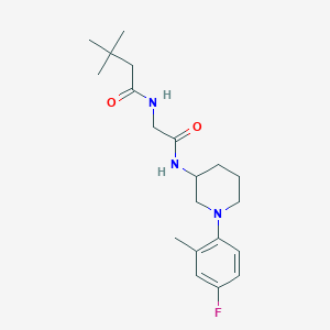 molecular formula C20H30FN3O2 B6925558 N-[2-[[1-(4-fluoro-2-methylphenyl)piperidin-3-yl]amino]-2-oxoethyl]-3,3-dimethylbutanamide 