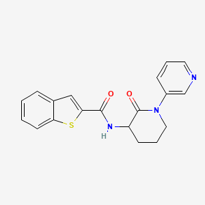 molecular formula C19H17N3O2S B6925611 N-(2-oxo-1-pyridin-3-ylpiperidin-3-yl)-1-benzothiophene-2-carboxamide 