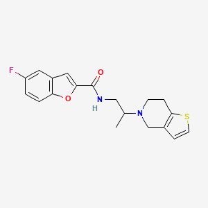 molecular formula C19H19FN2O2S B6925680 N-[2-(6,7-dihydro-4H-thieno[3,2-c]pyridin-5-yl)propyl]-5-fluoro-1-benzofuran-2-carboxamide 