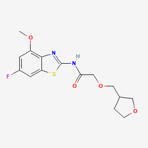 molecular formula C15H17FN2O4S B6925750 N-(6-fluoro-4-methoxy-1,3-benzothiazol-2-yl)-2-(oxolan-3-ylmethoxy)acetamide 