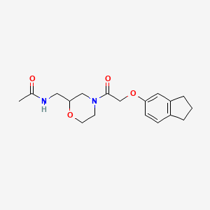 molecular formula C18H24N2O4 B6925764 N-[[4-[2-(2,3-dihydro-1H-inden-5-yloxy)acetyl]morpholin-2-yl]methyl]acetamide 