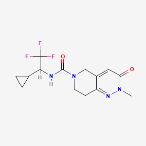 molecular formula C14H17F3N4O2 B6925785 N-(1-cyclopropyl-2,2,2-trifluoroethyl)-2-methyl-3-oxo-7,8-dihydro-5H-pyrido[4,3-c]pyridazine-6-carboxamide 