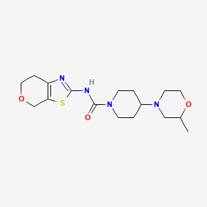 molecular formula C17H26N4O3S B6925802 N-(6,7-dihydro-4H-pyrano[4,3-d][1,3]thiazol-2-yl)-4-(2-methylmorpholin-4-yl)piperidine-1-carboxamide 