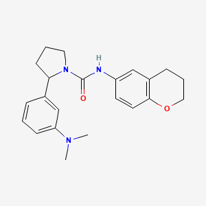 molecular formula C22H27N3O2 B6925810 N-(3,4-dihydro-2H-chromen-6-yl)-2-[3-(dimethylamino)phenyl]pyrrolidine-1-carboxamide 