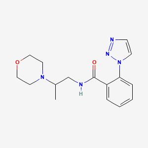 molecular formula C16H21N5O2 B6925813 N-(2-morpholin-4-ylpropyl)-2-(triazol-1-yl)benzamide 