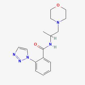 molecular formula C16H21N5O2 B6925835 N-(1-morpholin-4-ylpropan-2-yl)-2-(triazol-1-yl)benzamide 