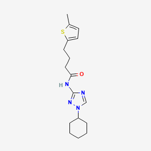 molecular formula C17H24N4OS B6925888 N-(1-cyclohexyl-1,2,4-triazol-3-yl)-4-(5-methylthiophen-2-yl)butanamide 