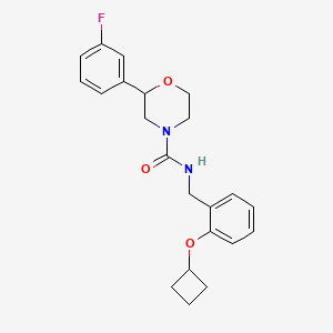 molecular formula C22H25FN2O3 B6925912 N-[(2-cyclobutyloxyphenyl)methyl]-2-(3-fluorophenyl)morpholine-4-carboxamide 