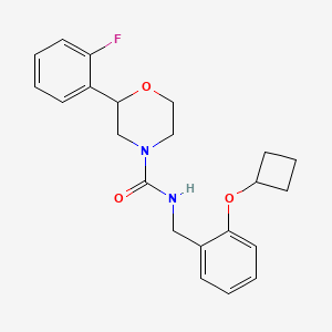 molecular formula C22H25FN2O3 B6925945 N-[(2-cyclobutyloxyphenyl)methyl]-2-(2-fluorophenyl)morpholine-4-carboxamide 