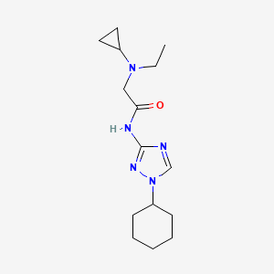 molecular formula C15H25N5O B6926051 N-(1-cyclohexyl-1,2,4-triazol-3-yl)-2-[cyclopropyl(ethyl)amino]acetamide 