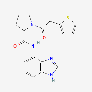 molecular formula C18H18N4O2S B6926117 N-(1H-benzimidazol-4-yl)-1-(2-thiophen-2-ylacetyl)pyrrolidine-2-carboxamide 