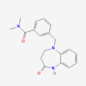 molecular formula C19H21N3O2 B6926141 N,N-dimethyl-3-[(2-oxo-3,4-dihydro-1H-1,5-benzodiazepin-5-yl)methyl]benzamide 