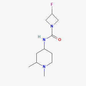molecular formula C11H20FN3O B6926170 N-(1,2-dimethylpiperidin-4-yl)-3-fluoroazetidine-1-carboxamide 