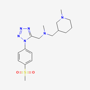molecular formula C17H26N6O2S B6926185 N-methyl-1-(1-methylpiperidin-3-yl)-N-[[1-(4-methylsulfonylphenyl)tetrazol-5-yl]methyl]methanamine 