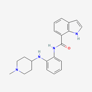 molecular formula C21H24N4O B6926236 N-[2-[(1-methylpiperidin-4-yl)amino]phenyl]-1H-indole-7-carboxamide 