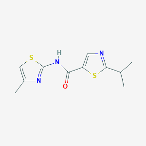molecular formula C11H13N3OS2 B6926244 N-(4-methyl-1,3-thiazol-2-yl)-2-propan-2-yl-1,3-thiazole-5-carboxamide 