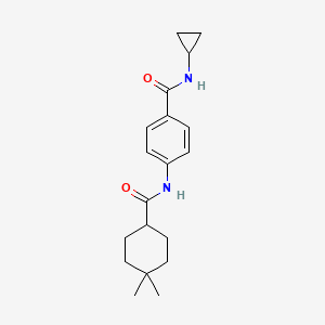 molecular formula C19H26N2O2 B6926245 N-cyclopropyl-4-[(4,4-dimethylcyclohexanecarbonyl)amino]benzamide 