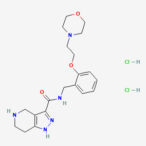 molecular formula C20H29Cl2N5O3 B6926256 N-[[2-(2-morpholin-4-ylethoxy)phenyl]methyl]-4,5,6,7-tetrahydro-1H-pyrazolo[4,3-c]pyridine-3-carboxamide;dihydrochloride 