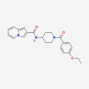 molecular formula C23H25N3O3 B6926270 N-[1-(4-ethoxybenzoyl)piperidin-4-yl]indolizine-2-carboxamide 