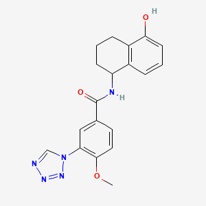 molecular formula C19H19N5O3 B6926282 N-(5-hydroxy-1,2,3,4-tetrahydronaphthalen-1-yl)-4-methoxy-3-(tetrazol-1-yl)benzamide 