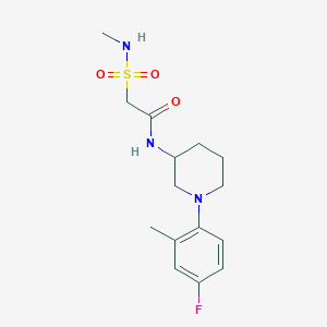 molecular formula C15H22FN3O3S B6926289 N-[1-(4-fluoro-2-methylphenyl)piperidin-3-yl]-2-(methylsulfamoyl)acetamide 