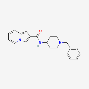 molecular formula C22H25N3O B6926317 N-[1-[(2-methylphenyl)methyl]piperidin-4-yl]indolizine-2-carboxamide 
