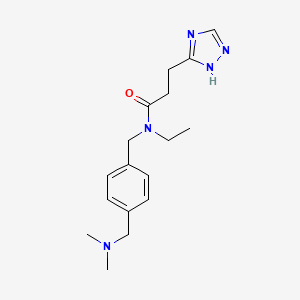 molecular formula C17H25N5O B6926428 N-[[4-[(dimethylamino)methyl]phenyl]methyl]-N-ethyl-3-(1H-1,2,4-triazol-5-yl)propanamide 