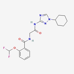 molecular formula C18H21F2N5O3 B6926457 N-[2-[(1-cyclohexyl-1,2,4-triazol-3-yl)amino]-2-oxoethyl]-2-(difluoromethoxy)benzamide 
