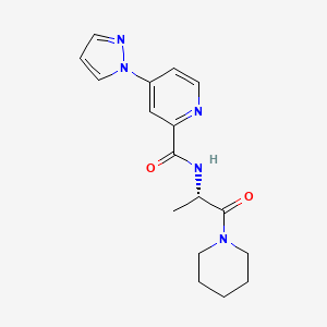 molecular formula C17H21N5O2 B6926461 N-[(2S)-1-oxo-1-piperidin-1-ylpropan-2-yl]-4-pyrazol-1-ylpyridine-2-carboxamide 